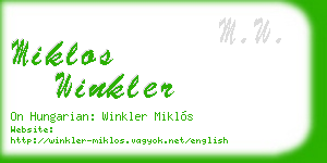miklos winkler business card